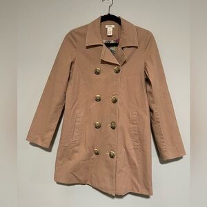 Sundance Cotton Double Breasted Classic Trench Coat Size XS Twee Preppy